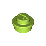 [New] Plate, Round 1 x 1 Straight Side, Lime. /Lego. Parts. 4073